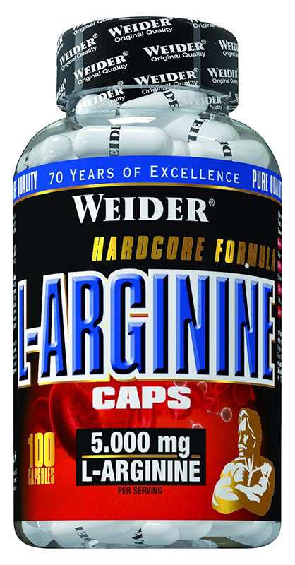 Weider L-Arginine Caps - 100 caps | High-Quality Nitric Oxide Boosters | MySupplementShop.co.uk