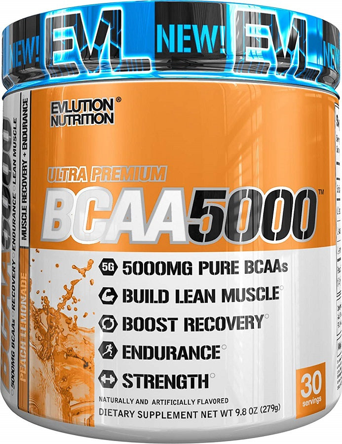 EVLution Nutrition BCAA 5000, Blue Raz - 240 grams | High-Quality Amino Acids and BCAAs | MySupplementShop.co.uk