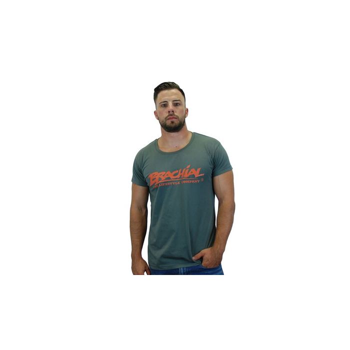 Brachial T-Shirt Sign - Dark Grey/Orange - Small - T-Shirt at MySupplementShop by Brachial The Lifestyle Company