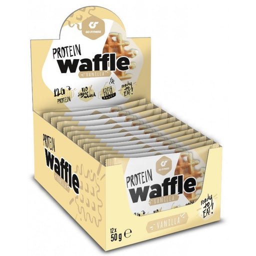 Go Fitness Protein Waffle 12x50g Vanilla Flavour - Sports Supplements at MySupplementShop by Go