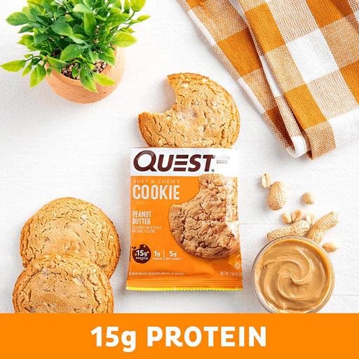 Quest Nutrition Cookie 12x59g Peanut Butter | High-Quality Bakery | MySupplementShop.co.uk