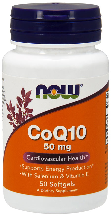 NOW Foods CoQ10 with Selenium & Vitamin E, 50mg - 50 softgels | High-Quality Health and Wellbeing | MySupplementShop.co.uk