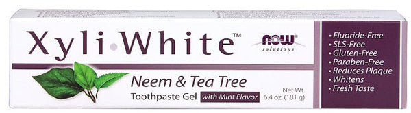 NOW Foods XyliWhite, Neem & Tea Tree Toothpaste Gel - 181g | High-Quality Health and Wellbeing | MySupplementShop.co.uk