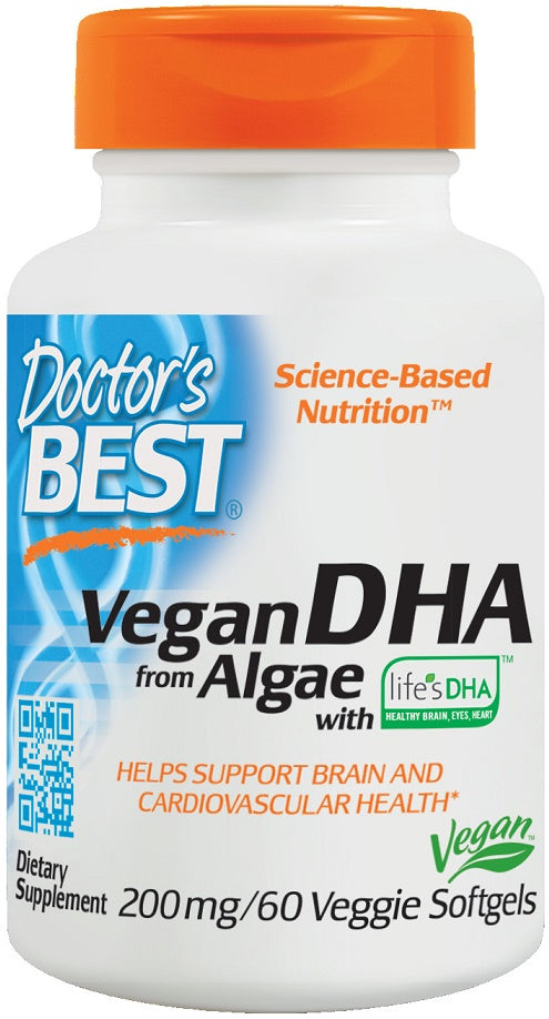 Doctor's Best Vegan DHA from Algae, 200mg - 60 veggie softgels | High-Quality Omegas, EFAs, CLA, Oils | MySupplementShop.co.uk