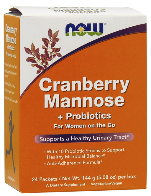 NOW Foods Cranberry Mannose + Probiotics - 24 packets | High-Quality Cranberry | MySupplementShop.co.uk