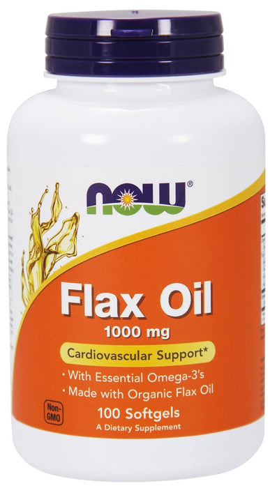 NOW Foods Flax Oil, 1000mg - 100 softgels - Omegas, EFAs, CLA, Oils at MySupplementShop by NOW Foods