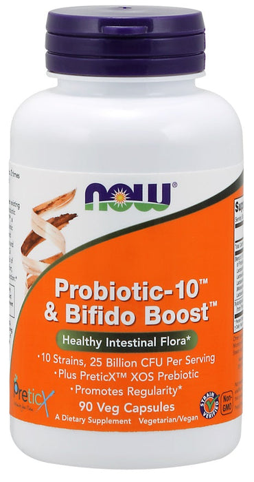 NOW Foods Probiotic-10 & Bifido Boost - 90 vcaps - Health and Wellbeing at MySupplementShop by NOW Foods