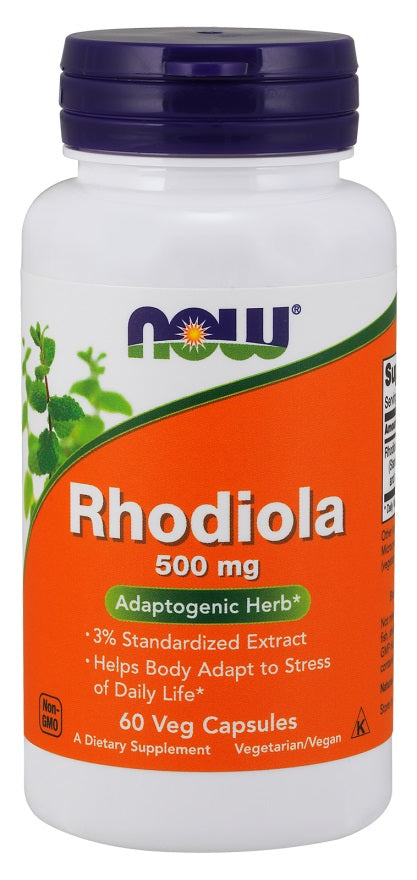 NOW Foods Rhodiola, 500mg - 60 vcaps | High-Quality Health and Wellbeing | MySupplementShop.co.uk