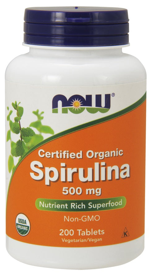 NOW Foods Spirulina Organic, 500mg - 200 tabs | High-Quality Health and Wellbeing | MySupplementShop.co.uk