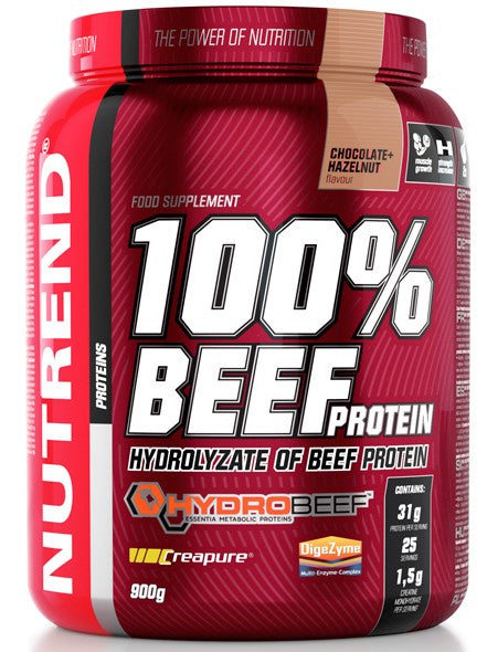 Nutrend 100% Beef Protein, Chocolate Hazelnut - 900 grams | High-Quality Protein | MySupplementShop.co.uk