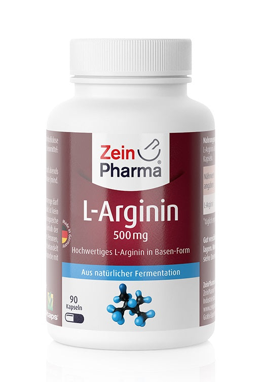 Zein Pharma L-Arginine, 500mg - 90 caps | High-Quality Amino Acids and BCAAs | MySupplementShop.co.uk