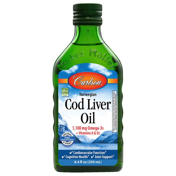 Carlson Labs Norwegian Cod Liver Oil, 1100mg Unflavored - 250 ml. | High-Quality Omegas, EFAs, CLA, Oils | MySupplementShop.co.uk