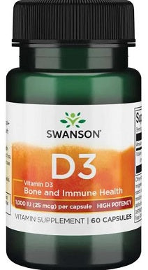 Swanson Vitamin D-3, 1000 IU - 60 caps - Vitamins & Minerals at MySupplementShop by Swanson