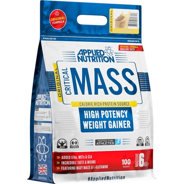 Applied Nutrition Critical Mass - Original, Banana - 6000 grams | High-Quality Weight Gainers & Carbs | MySupplementShop.co.uk