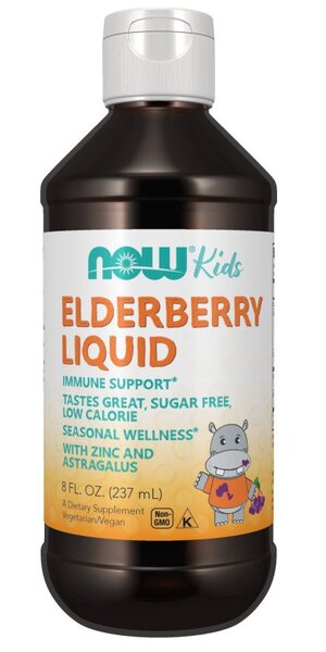 NOW Foods Elderberry Liquid for Kids - 237 ml. | High-Quality Health and Wellbeing | MySupplementShop.co.uk