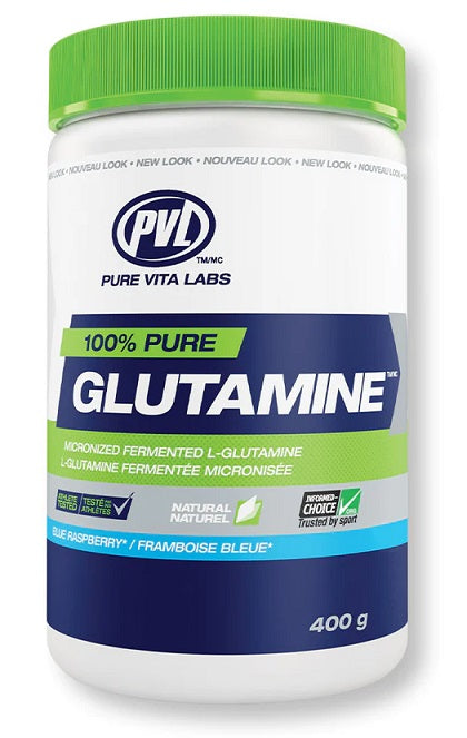 PVL Essentials 100% Pure Glutamine, Blue Raspberry - 400 grams | High-Quality L-Glutamine, Glutamine | MySupplementShop.co.uk