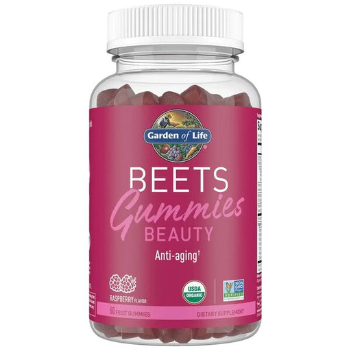 Garden of Life Beauty Beets Gummies, Raspberry - 60 fruit gummies | High-Quality Hair and Nails | MySupplementShop.co.uk