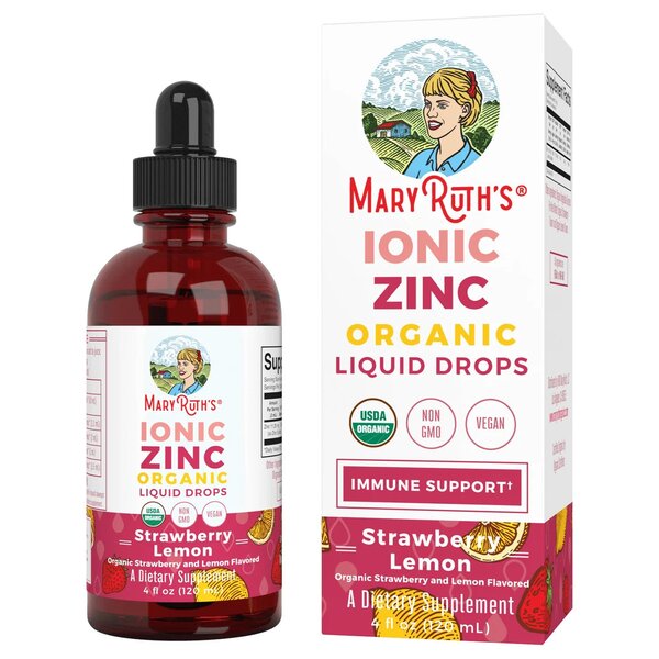 MaryRuth Organics Organic Ionic Zinc Liquid Drops, Strawberry Lemon - 120 ml. | High-Quality Vitamins & Minerals | MySupplementShop.co.uk
